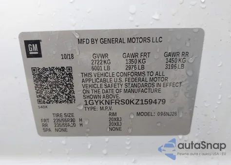 2019 Cadillac Xt5 Premium Luxury from USA, damaged, VIN 1GYKNFRS0KZ159479